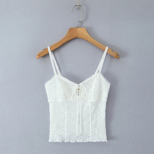 Elegant Bow-Tie Collar Blouse with Petite Suspenders